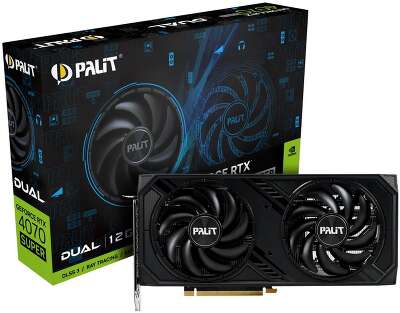 Видеокарта Palit RTX4070 SUPER DUAL 12GB GDDR6X 192bit 3xDP HDMI 2FAN RTL