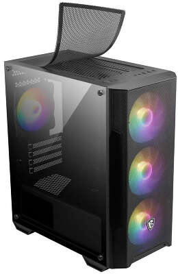 Корпус MSI MAG Forge M100A черный без БП mATX 2x120mm 2xUSB2.0 1xUSB3.0 audio bott PSU