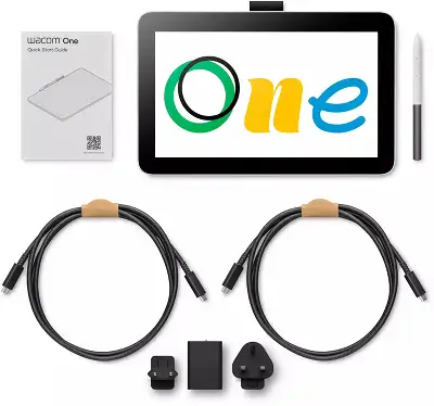 Графический планшет-монитор Wacom One 12 LED USB Type-C белый
