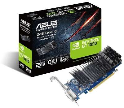 Видеокарта ASUS PCI-E nVidia GeForce GT 1030 2G SILENT (2Gb, GDDR5, 64 bit, DVI+HDMI, RTL) (GT1030-SL-2G-BRK)