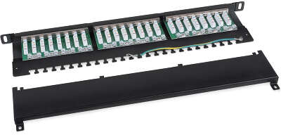 Патч-панель Cabeus PLHD-24-Cat.5e-SH-Dual-0,5U Патч-панель высокой плотности 19" (0,5U), 24 порта RJ-45, категория 5e, полностью экранированная, Dual IDC