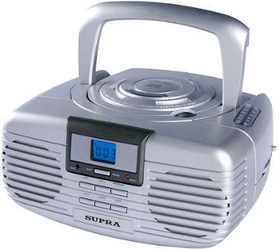 Аудиомагнитола Supra BB-CD101 серебристый 1.5Вт/CD/MP3/FM(an)