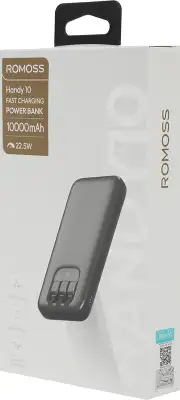 Мобильный аккумулятор Romoss PHC10 10000mAh 22.5W 3A USB-A/USB-C черный (6958377521748)