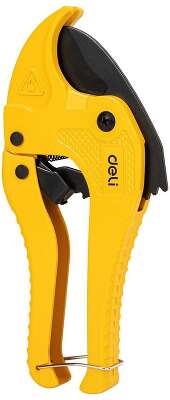 Труборез для пластиковых труб с храповым механизмом Deli DL350042 диаметр реза до 42мм, лезвия из нержавеющей стали с тефлоновым покрытием, аллюминиевый корпус