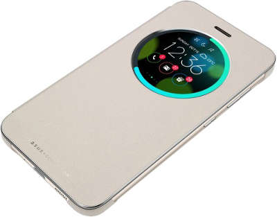 Чехол-книжка для ASUS ZenFone 3 Laser View Flip Cover для ZE552KL, золотистый, полиуретан, поликарбонад