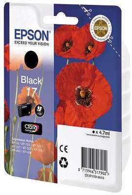 Картридж струйный Epson T1701 C13T17014A10 черный (130стр.) (4.7мл) для Epson XP33/203/303