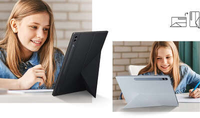 Чехол Samsung для Samsung Galaxy Tab S9 Ultra/S10 Ultra Smart Book Cover полиуретан черный (EF-BX910PBEGRU)