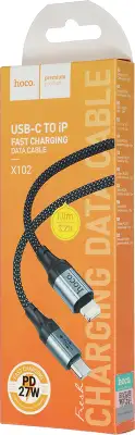 Кабель Hoco X102 Fresh iP USB Type-C (m)-Lightning (m) 1м черный коробка