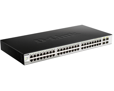 Коммутатор D-Link Управляемый L2 коммутатор, 48x1000Base-T, 4x1000Base-X SFP, защита от статического электричества до 6 кВ, CLI, консольный порт RJ-45, RPS, поддержка Dying Gasp, мониторинг статуса питания комму