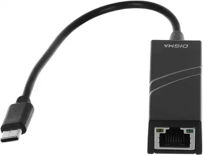 Сетевая карта Digma D-USBC-LAN100, 1xRJ-45, 100 Мбит/с, USB Type-C, Retail