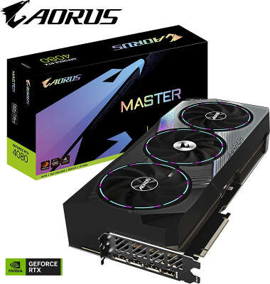 Видеокарта GIGABYTE NVIDIA nVidia GeForce RTX 4080 AORUS MASTER 16Gb DDR6X PCI-E HDMI, 3DP
