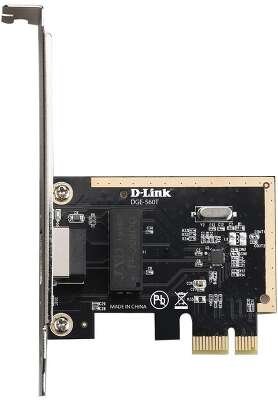Сетевая карта D-link DGE-560T, 1xRJ-45, 1 Гбит/с, PCI-E, 20шт., Retail