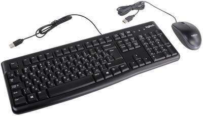 Комплект клавиатура+мышь проводной LOGITECH MK120 black (USB, 1000dpi) (920-002561)