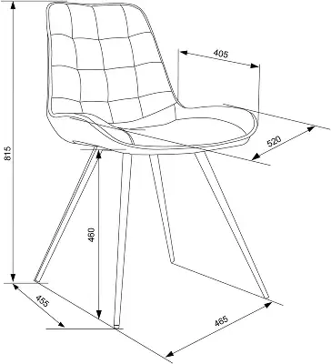 Стул для дома Бюрократ CH-K2 бежевый Holland 06 металл черный на ножках (CH-K2_1/HL07)