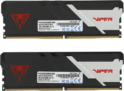Набор памяти DDR5 DIMM 2x16Gb DDR5600 Patriot Memory Viper Venom Black (PVV532G560C36K)