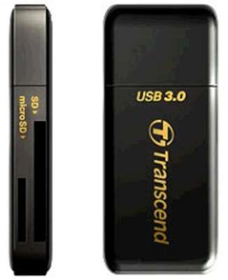 Внешний картридер USB 3.0 Multi-Card Reader F5 All in 1 Transcend [TS-RDF5K] Black