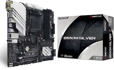 Материнская плата mATX LGAAM4 Biostar B550M-Silver