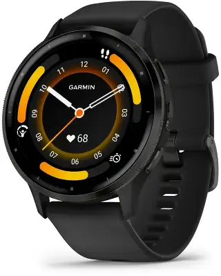 Смарт-часы Garmin Venu 3 35.4мм 1.4" AMOLED корп.черный рем.черный разм.брасл.:135-200мм (010-02784-01)