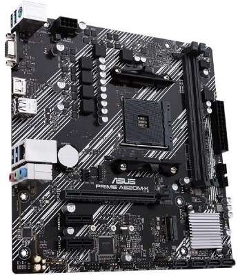 ASUS PRIME A520M-K (Socket AM4, mATX, 2xDDR4(64GB),  VGA/HDMI 2.1, 1xPCIe 3.0x16/2xPCIe 3.0, 1xLAN, 4xSATA 6Gb/s, 1xM.2, 4xUSB 3.2, 2xUSB 2.0, 1xPS/2)
