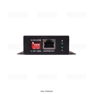 Удлинитель Ethernet+PoE OSNOVO E-PoE/1A PoE удлинитель 10M/100M Fast Ethernet на 400м (до 30W). Увеличение расстояния передачи данных + питание на 100м (В режиме "S" - до 400м). Совместим с оборудованием PoE IEEE 802.3af/at.