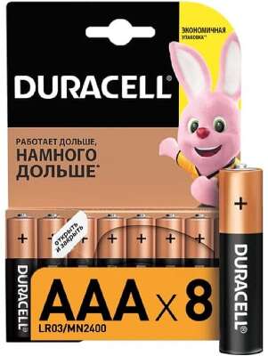 DURACELL LR03-8BL BASIC AAA (MN2400) (8 шт. в уп-ке)