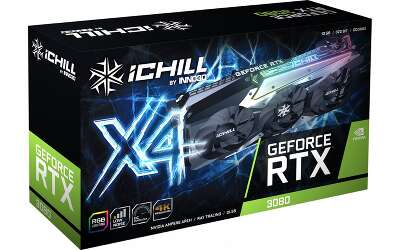 Видеокарта Inno3D NVIDIA nVidia GeForce RTX 3080 ICHILL X4 LHR 10Gb DDR6X PCI-E HDMI, 3DP