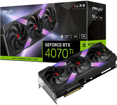 Видеокарта PNY NVIDIA nVidia GeForce RTX 4070Ti XLR8 Gaming VERTO EPIC-X RGB Overclocked 12Gb