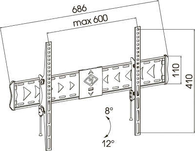 Кронштейн настенный Kromax FLAT-2