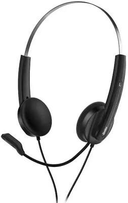 Гарнитура проводная GENIUS HS-220U black (USB, кабель 2,4м) (31710020402)