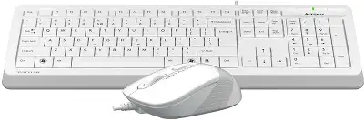 Клавиатура + мышь A4Tech Fstyler F1010 клав:белый/серый мышь:белый/серый USB Multimedia (F1010 WHITE)