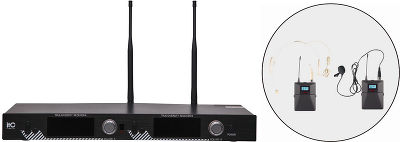 T-521UW Двухканальная радиомикрофонная система, приёмник +1 головной +1 петличный микрофоны