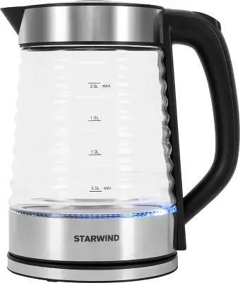 Чайник электрический Starwind SKG2111 2л. 1800Вт черный/прозрачный корпус: стекло