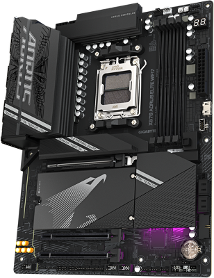 Материнская плата GIGABYTE X870 AORUS ELITE WIFI7 , AM5, X870, 4*DDR5, 4*SATA, 4*M.2, 6*USB 3.2, 4*USB 2.0, 2*Type-C, 3*PCIx16, HDMI, ATX