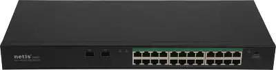 Коммутатор Netis P124GC (L2) 24x1Гбит/с 2SFP 24PoE+ 360W неуправляемый
