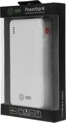 Мобильный аккумулятор Cactus CS-PBFSEA-20000 20000mAh 22.5W 4.5A USB-A/2xUSB-C белый