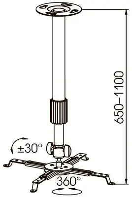 Кронштейн для проектора Kromax PROJECTOR-300 серый макс.10кг потолочный поворот и наклон