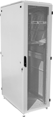 Шкаф ЦМО Шкаф телекоммуникационный напольный 42U (600x1000) дверь перфорированная 2 шт., цвет чёрный