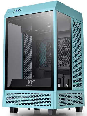 Корпус Thermaltake The Tower 100 Turquoise, бирюзовый, Mini-ITX, Без БП (CA-1R3-00SBWN-00)