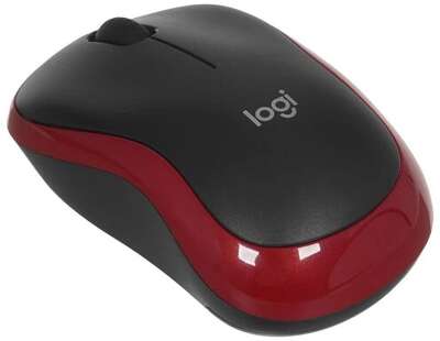 Мышь Wireless Logitech M185 черная/красная, оптическая, 1000dpi, 2.4 GHz/USB-ресивер (910-002633)
