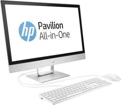 Моноблок HP Pavilion 24-r004ur 24" FHD i3-7100T/4/1000/HDG630/DVDRW/CAM/Kb+Mouse/W10, белый