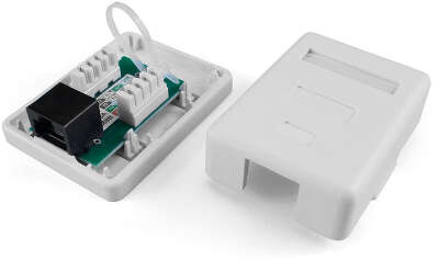 Розетка Hyperline SB1-1-8P8C-C6-WHRJ45 1 кат.6 UTP бел. (упак.:1шт)