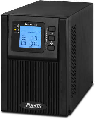 ИБП POWERMAN Online 1000 plus, LCD, двойного преобразования, 1000ВА, 900Вт, 2 евророзетки с резервным питанием, USB, RS232, слот SNMP, разъем EPO, внешний блок батарей (в комплект не входит), 215 х 315 х 365 мм., 5.2 кг./ UPS POWERMAN Online 1000 plus, LC