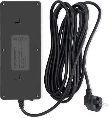 Сетевой фильтр Ippon BK-8-EU-5-10-B, 8-розеток, 5 м, черный