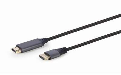 Кабель DisplayPort-HDMI Cablexpert, 4K, 1.8м, 20M/19M, черный, экран, пакет (CC-DP-HDMI-4K-6)