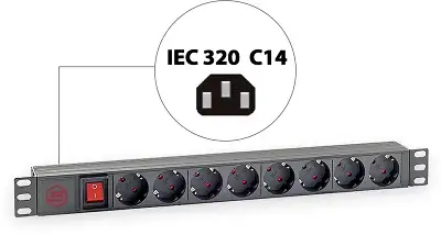 Блок распределения питания Sysmatrix PD 0802.000 гор.размещ. 8xSchuko базовые 16A C14