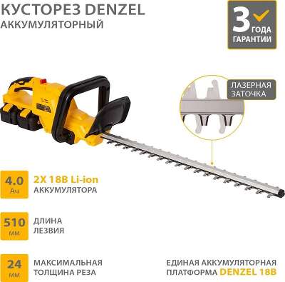 Кусторез Denzel RBC510-36аккум. (59410)