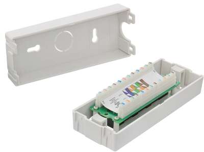 Коммутационная панель NIKOMAX настенная, 6 портов, Кат.6 (Класс E), 250МГц, RJ45/8P8C, 110, T568A/B, неэкранированная, светло-серая - гарантия: 5 лет расширенная / 25 лет системная