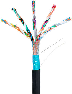 Кабель NETLAN F/UTP 25 пар, Кат.5 (Класс D), 100МГц, одножильный, BC (чистая медь), полиэтилен, внешний, до -40C, черный, 305м - гарантия 1 год
