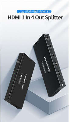 Разветвитель UGREEN (40202EU) HDMI Splitter 1 In 4 Out EU. Цвет: черный