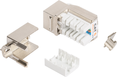 Модуль-вставка NIKOMAX типа Keystone, Кат.6 (Класс E), 250МГц, RJ45/8P8C, FT-TOOL/110/KRONE, T568A/B, полный экран, металлик - гарантия: 5 лет расширенная / 25 лет системная